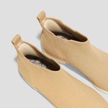 VIVAIA Ryan Slip-on Women's Ankle Boots Pull on Chelsea Slip on Short Square-toe Booties Lady Dress Blazer Skirt Jeans Winter Fall Water Repellent Ankle Boots