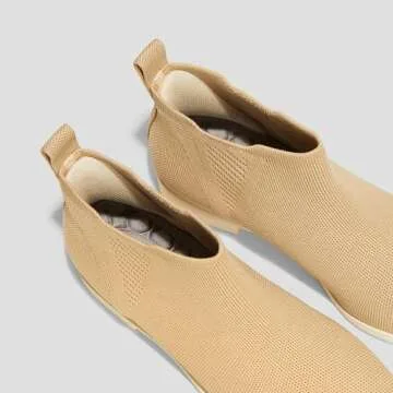 VIVAIA Ryan Slip-on Women's Ankle Boots Pull on Chelsea Slip on Short Square-toe Booties Lady Dress Blazer Skirt Jeans Winter Fall Water Repellent Ankle Boots