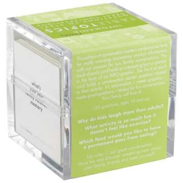 TableTopics Infomania Family - Conversation Card Game with 135 Fun Facts on One Side & Amusing Questions on the Other Side to Get Kids Talking