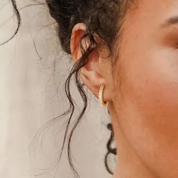 Gacimy 14K Gold Plated Huggie Hoop Earrings for Women