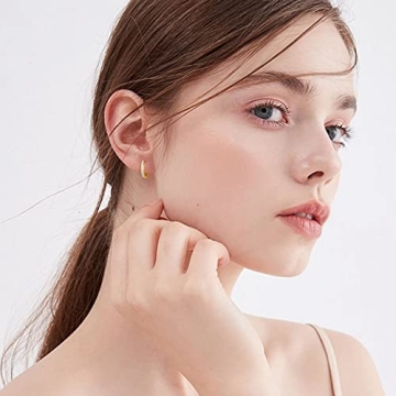 Gacimy 14K Gold Plated Huggie Hoop Earrings for Women