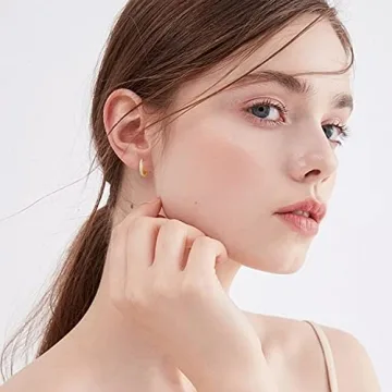 Gacimy 14K Gold Plated Huggie Hoop Earrings for Women