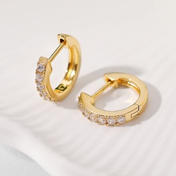 Gacimy 14K Gold Plated Huggie Hoop Earrings for Women