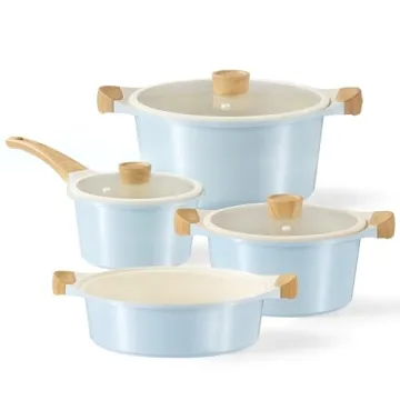 CAROTE 7-Piece Non-Stick Ceramic Cookware Set - Healthy Induction Cooking