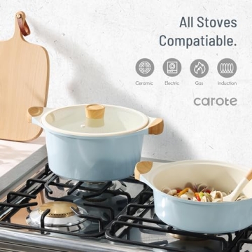 CAROTE Ceramic Non-Stick Cookware Set 7-Piece