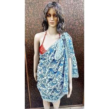 Fikimos Cotton Hand Block Print Sarong For Women