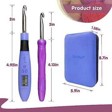 Crochet Hook with 18 Different Size, Crochet Hooks for Stitch & Row Counter, Light Up Crochet Hooks Interchangeable Crochet Needle, Ergonomic Crochet Hooks with 2 Levels Led