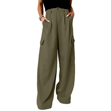 Dokotoo Cargo Pants Wide Leg Dress Pants Women Slacks Womens Trousers Women's 2024 Fall Outfits Teac...