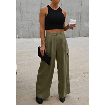 Stylish Dokotoo Wide Leg Cargo Dress Pants for Women