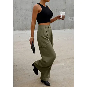 Stylish Dokotoo Wide Leg Cargo Dress Pants for Women