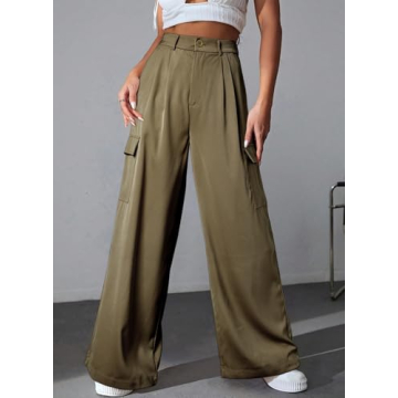 Stylish Dokotoo Wide Leg Cargo Dress Pants for Women