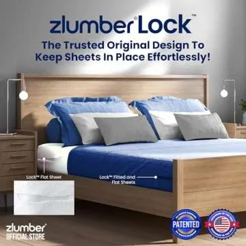 The Original USA Patents Pending Zlumber Lock Sheet Holders - Secure Bed Sheets Firmly in Place - He...