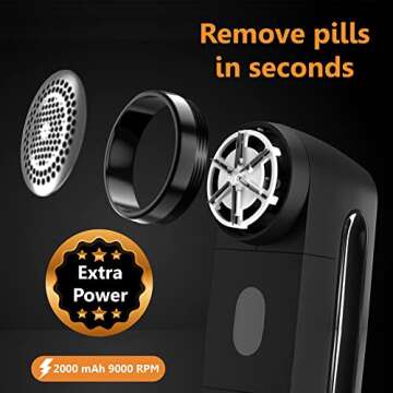 Pionix Fabric Shaver for Lint Removal - Rechargeable & Portable