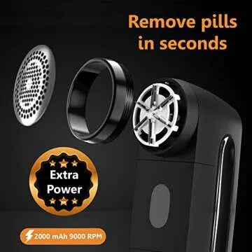 Pionix Fabric Shaver for Lint Removal - Rechargeable & Portable