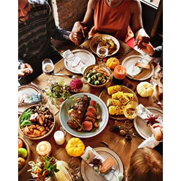 Cloth Napkin, White Blue Pumpkin Floral Absorbent Linen Napkins Reusable Washable Thanksgiving Kitchen Table Napkin Cloth Cocktail Napkins for Weddings Party 8 Packs 20 x 20 in