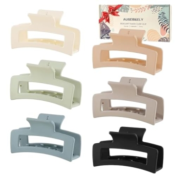 Stylish 6 Pack Square Claw Clips for Women and Girls