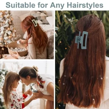 Stylish 6 Pack Square Claw Clips for Women and Girls