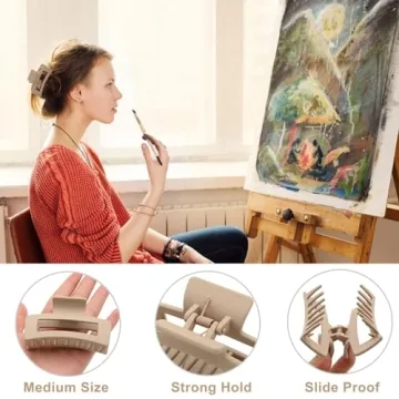 Stylish 6 Pack Square Claw Clips for Women and Girls