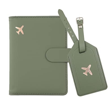 Melsbrinna RFID Passport Holder for Travel Women/Men Set Travel Suitcase Tag, Cute Passport Wallet R...