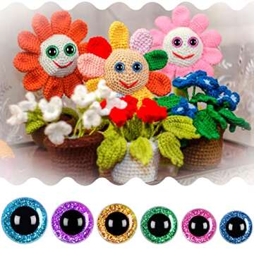 UPINS 180 Pieces 10-20 mm Large Safety Eyes and Nose with Washers for Amigurumi Stuffed Animal Eyes Plastic Craft Doll Crochet Eyes for DIY of Puppet, Bear, Toy Making Supplies (Assorted Colors)