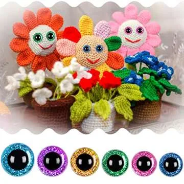 UPINS 180 Pieces 10-20 mm Large Safety Eyes and Nose with Washers for Amigurumi Stuffed Animal Eyes Plastic Craft Doll Crochet Eyes for DIY of Puppet, Bear, Toy Making Supplies (Assorted Colors)