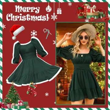 EXLURA Women's Vintage Off-Shoulder Mini Dress