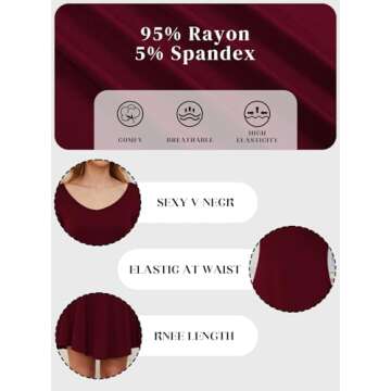 DEARCASE Women's Casual T-Shirt Dress in Wine Red