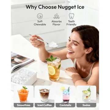 EUHOMY Nugget Ice Maker, Produces 38lbs Daily, Self-Cleaning