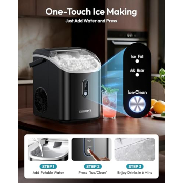 EUHOMY Nugget Ice Maker, Produces 38lbs Daily, Self-Cleaning