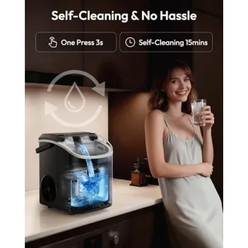 EUHOMY Nugget Ice Maker, Produces 38lbs Daily, Self-Cleaning
