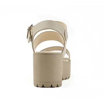 Soda Women Open Toe Chunky Heel Sandals with Adjustable Strap