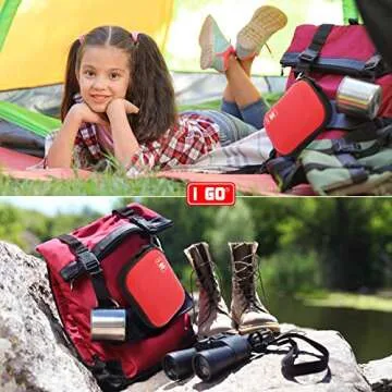 I GO 85 Pieces Hard Shell Mini Compact First Aid Kit, Small Personal Emergency Survival Kit for Travel Hiking Camping Backpacking Hunting Marine Car, Red