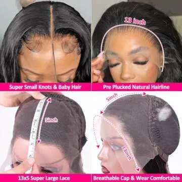 Pizazz Body Wave Lace Front Wigs Human Hair Pre Plucked with Baby Hair 180 Density Glueless Human Hair Wigs for Women 13x4 HD Transparent Lace Front Wigs with Natural Hairline(26 Inch)