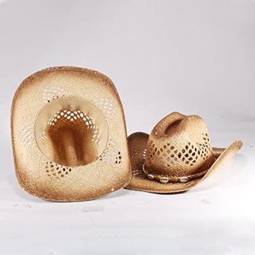 Stylish Straw Cowboy and Cowgirl Hat for Summer Fun