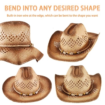 Stylish Straw Cowboy and Cowgirl Hat for Summer Fun