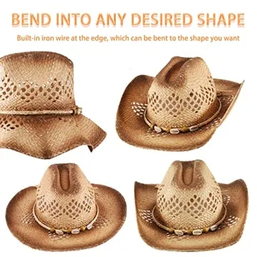 Stylish Straw Cowboy and Cowgirl Hat for Summer Fun