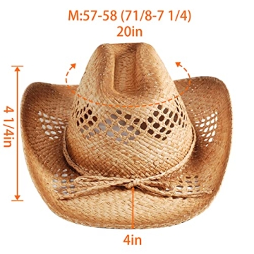 Stylish Straw Cowboy and Cowgirl Hat for Summer Fun