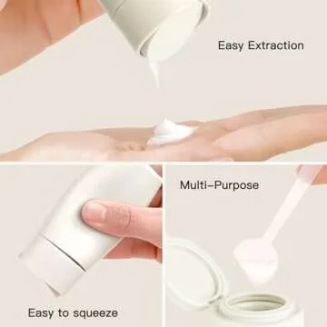 Travel Bottles for Toiletries, 5 Pack Travel Size Containers, TSA Approved Leak Proof Refillable Portable Travel Toiletry Bottles Set with Clear Toiletry Bag for Shampoo Conditioner, Lotion (White)