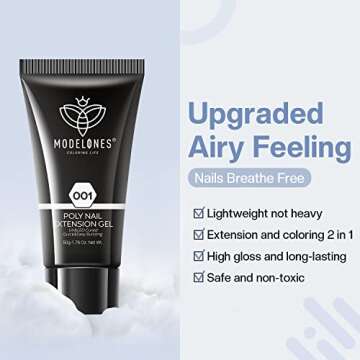 Modelones White Poly Nail Gel for Elegant Nail Art