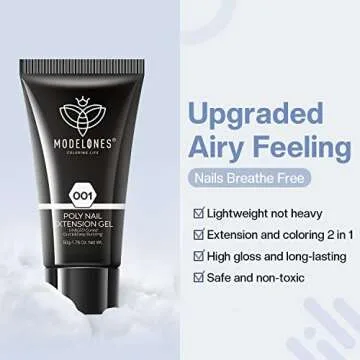 Modelones White Poly Nail Gel for Elegant Nail Art