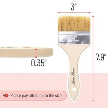 Bates Chip Paint Brushes 3 Inch - 6 Pack for Painting