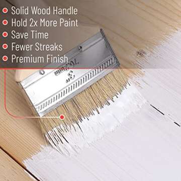 Bates- Chip Paint Brushes, 3 Inch, 6 Pack, Chip Brush, Brushes for Painting, Paint Brushes, Stain Brushes for Wood, Natural Bristle Paint Brush, 3 Inch Paint Brush, Chip Paint Brushes for Paint