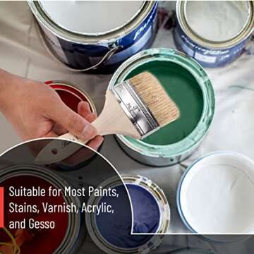 Bates- Chip Paint Brushes, 3 Inch, 6 Pack, Chip Brush, Brushes for Painting, Paint Brushes, Stain Brushes for Wood, Natural Bristle Paint Brush, 3 Inch Paint Brush, Chip Paint Brushes for Paint