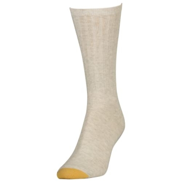 GOLDTOE womens Ribbed Crew Socks, 6 Pairs Casual Sock, Brown 2 Mix, Medium US