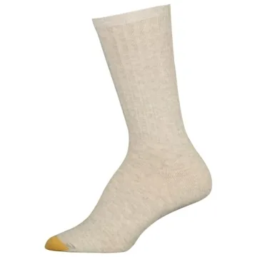 GOLDTOE womens Ribbed Crew Socks, 6 Pairs Casual Sock, Brown 2 Mix, Medium US