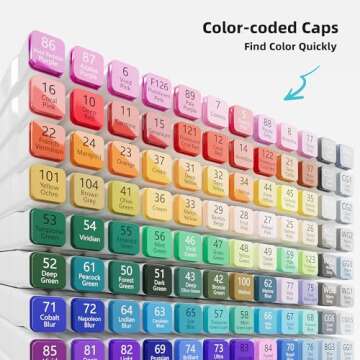 MemOffice 80 Colors Dual Tip Artist Alcohol Markers Set with Carrying Case - Perfect for Coloring, Drawing, Sketching, Card Making and Illustration - Perfect for Adults and Kids