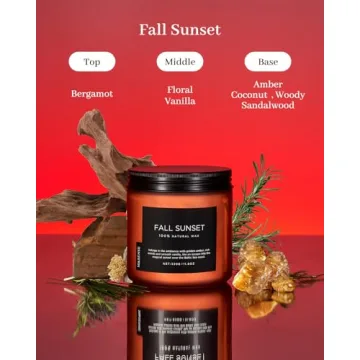 M&SENSE Baltic Amber Fall Candle - Soy Wax, 70H Burn