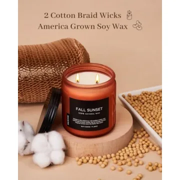 M&SENSE Baltic Amber Fall Candle - Soy Wax, 70H Burn