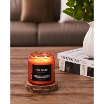 M&SENSE Baltic Amber Fall Candle - Soy Wax, 70H Burn