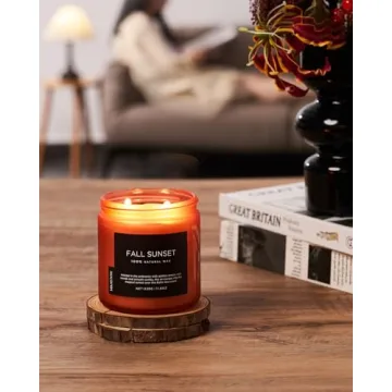 M&SENSE Baltic Amber Fall Candle - Soy Wax, 70H Burn